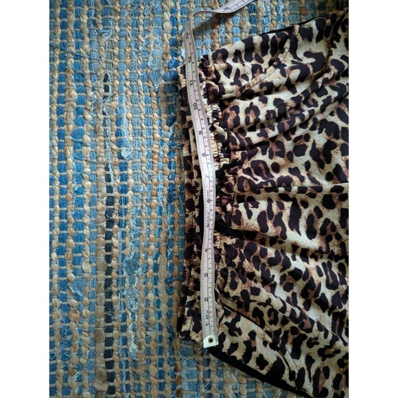 Women’s Leopard Animal Print Lounge Shorts XS Drawstring Ringer Style Pockets - Picture 4 of 5